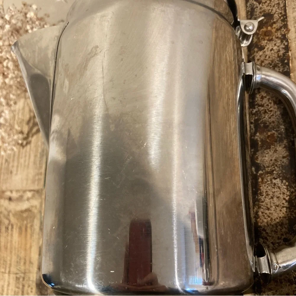 Vintage Delco Stainless Steel Coffee & Tea Pot or Pitcher Made in Japan MCM